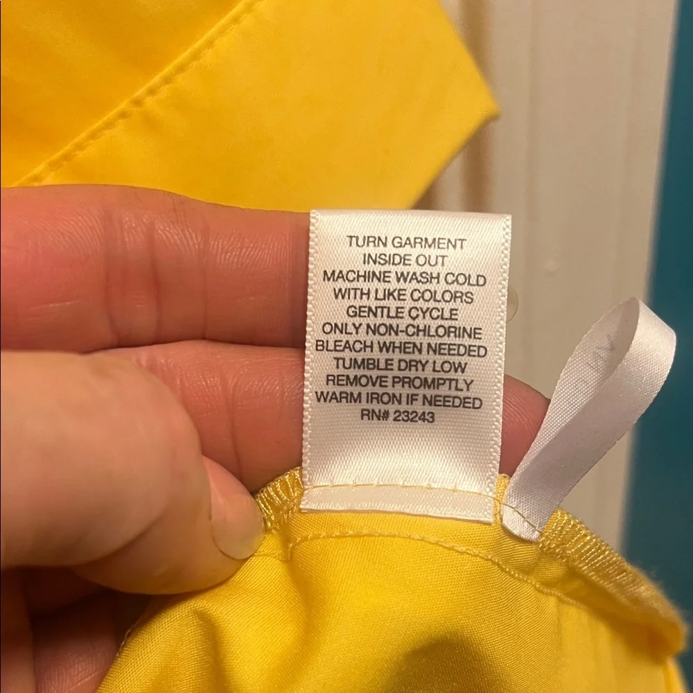 New York & Company Yellow Button Down Shirt - Picture 7 of 7